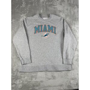 Miami Dolphins Sweatshirt Mens XL NFL Team Apparel Gray Crewneck Embroidered
